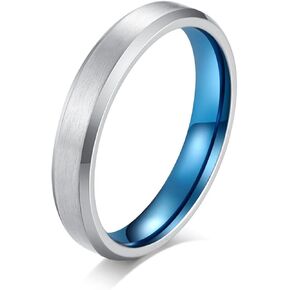 Stfery Wedding Bands Personalized, Nontraditional Engagement Ring Matte Brushed Stainless Steel Western Jewelry Decor Gifts for Couples Women Men in Saudi Arabia
