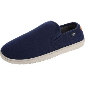 Dockers Men's Slippers Twin-Gore Slip-On Faux Wool, Navy, Size 16 in Kuwait