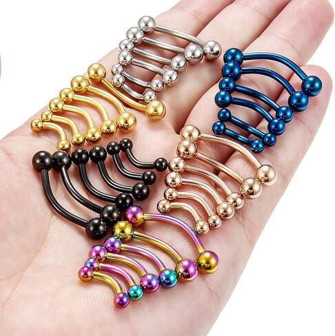 Ftovosyo 30-36Pcs 20G-12G Surgical Steel Eyebrow Rings Rook Earring Daith Tragus Ear Navel Belly Ring Snake Eyes Tongue Ring Body Piercing Jewelry for Women Men 6-19mm in Kuwait