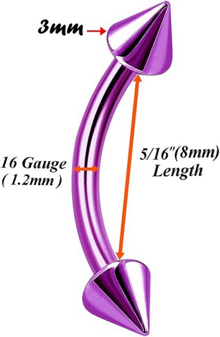 Bodyjewellery 2 قطعة 16 جرام منحني الحديد أقراط التيتانيوم الزنمة الدائري الشفاه اللولب محارة الرخ الغضروف مسمار بار B2NCH-اختيار اللون in Kuwait