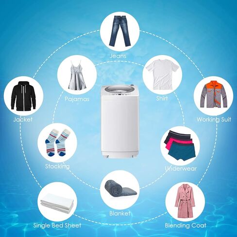 Casart Washing Machine Portable Compact Full-Automatic W/Drain Pump 8 Lbs Cloth Washer and Spinner in Saudi Arabia