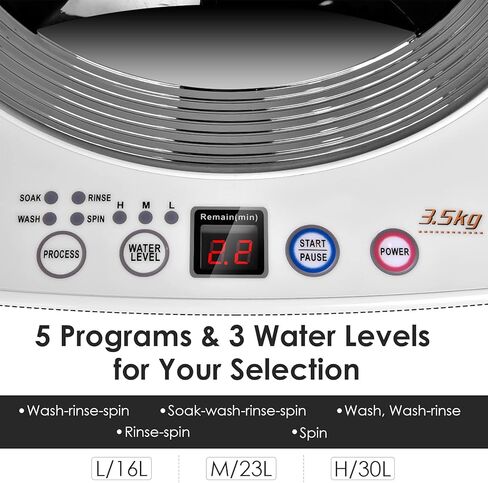 Casart Washing Machine Portable Compact Full-Automatic W/Drain Pump 8 Lbs Cloth Washer and Spinner in Saudi Arabia