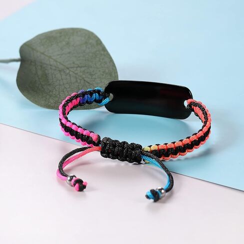 MAXZOOL Medical Alert Bracelets for Women Men | Medical ID Bracelet for Men | T1D T2D Diabetes Epilepsy Medical Alert Disease Awareness Bracelet | Adjustable Emergency ID Bracelet with Nylon Rope in Kuwait