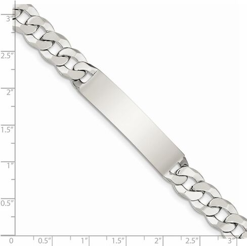 Solid 925 Sterling Silver ID Bracelet - with Secure Lobster Lock Clasp (10mm) in Kuwait