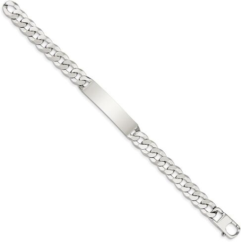 Solid 925 Sterling Silver ID Bracelet - with Secure Lobster Lock Clasp (10mm) in Kuwait