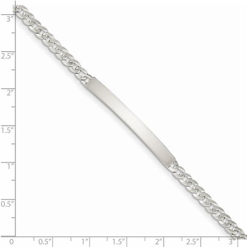 Solid 925 Sterling Silver ID Bracelet Engravable Identification Name Bar Tag - with Secure Lobster Lock Clasp 7.5" (Width = 4mm) in Saudi Arabia