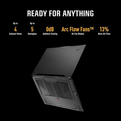 كمبيوتر محمول للألعاب Asus 2022 TUF Dash F15، شاشة 15.6 بوصة FHD 144 هرتز IPS، الجيل الثاني عشر Intel Core i7-12650H، GeForce RTX 3060، 32 جيجا DDR5، 1 تيرابايت SSD، HDMI، RJ45، WiFi 6، ويندوز 11، أسود، (FX517ZM) in Kuwait