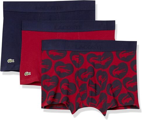 Lacoste Men's 3-Pack Casual Cotton Stretch All Over Heart Trunk in Kuwait