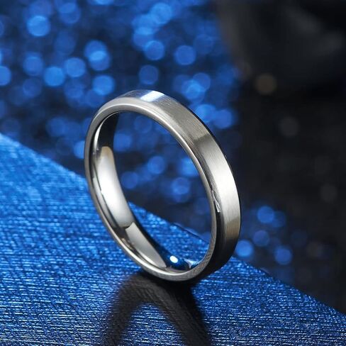 Stfery Wedding Bands Personalized, Nontraditional Engagement Ring Matte Brushed Stainless Steel Western Jewelry Decor Gifts for Couples Women Men in Saudi Arabia