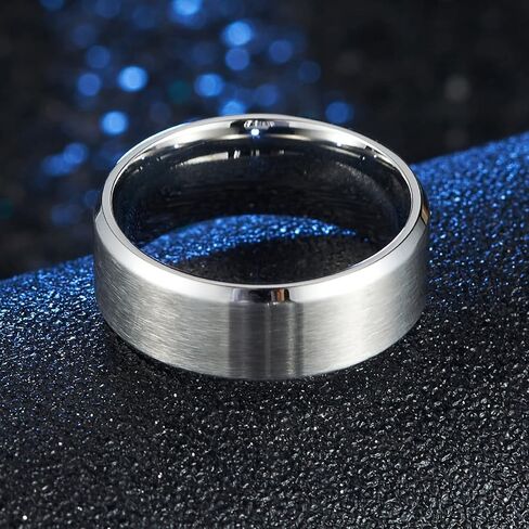 Stfery Wedding Bands Personalized, Nontraditional Engagement Ring Matte Brushed Stainless Steel Western Jewelry Decor Gifts for Couples Women Men in Saudi Arabia