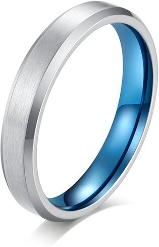 Stfery Wedding Bands Personalized, Nontraditional Engagement Ring Matte Brushed Stainless Steel Western Jewelry Decor Gifts for Couples Women Men in Saudi Arabia