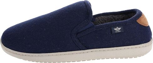 Dockers Men's Slippers Twin-Gore Slip-On Faux Wool, Navy, Size 16 in Kuwait
