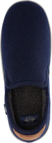 Dockers Men's Slippers Twin-Gore Slip-On Faux Wool, Navy, Size 16 in Kuwait