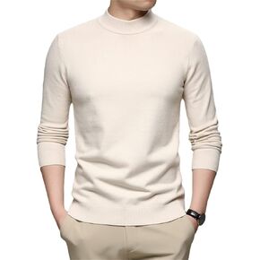 Yeuyyben Autumn Winter Sweater Men Thick Warm Mock Neck Pullover Turtleneck Knitwear Mens Casual Clothing in Saudi Arabia