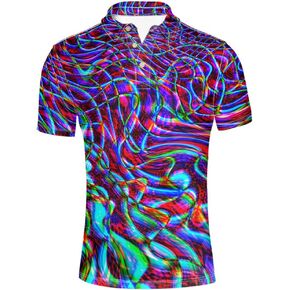 HUGS IDEA Novelty Summer Colorful Men's Short Sleevee Blouse Shirt Tees Tops T-Shirts