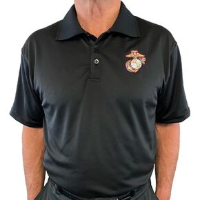 AE Sport US Marine Corps Polo Shirt USA Made in Saudi Arabia