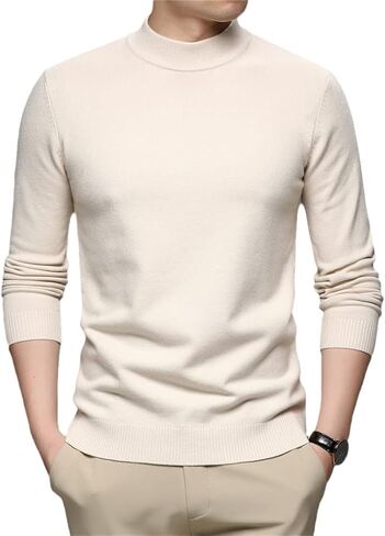 Yeuyyben Autumn Winter Sweater Men Thick Warm Mock Neck Pullover Turtleneck Knitwear Mens Casual Clothing in Saudi Arabia