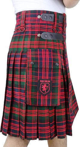 DSS KILTS- Tartan Utility Kilts for Men 13oz Tartan Kilt with Leather Straps and Large Cargo Pockets in Saudi Arabia