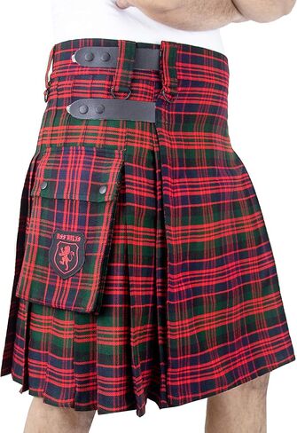 DSS KILTS- Tartan Utility Kilts for Men 13oz Tartan Kilt with Leather Straps and Large Cargo Pockets in Saudi Arabia