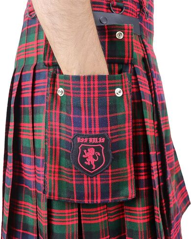 DSS KILTS- Tartan Utility Kilts for Men 13oz Tartan Kilt with Leather Straps and Large Cargo Pockets in Saudi Arabia