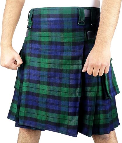 DSS KILTS- Tartan Utility Kilts for Men 13oz Tartan Kilt with Leather Straps and Large Cargo Pockets in Saudi Arabia