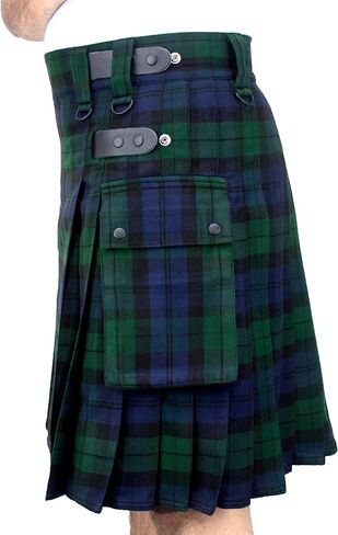 DSS KILTS- Tartan Utility Kilts for Men 13oz Tartan Kilt with Leather Straps and Large Cargo Pockets in Saudi Arabia