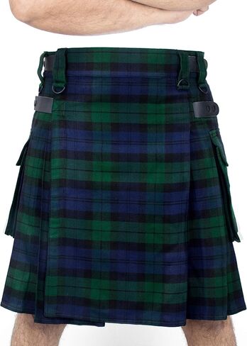 DSS KILTS- Tartan Utility Kilts for Men 13oz Tartan Kilt with Leather Straps and Large Cargo Pockets in Saudi Arabia
