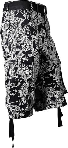 Hat and Beyond Mens Paisley Cargo Shorts Heavyweight Big and Tall Multi Pocket Outdoor Twill Shorts Belt in Saudi Arabia