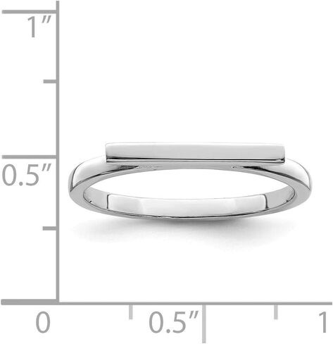 Solid 925 Sterling Silver Bar Ring Band in Kuwait