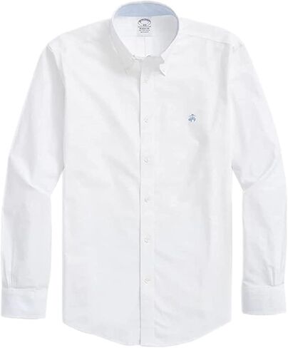 Brooks Brothers Men's Regent Fit The Original Polo Non Iron Stretch Sport Oxford Shirt (124502 White/Light Blue, XX-Large) in Saudi Arabia