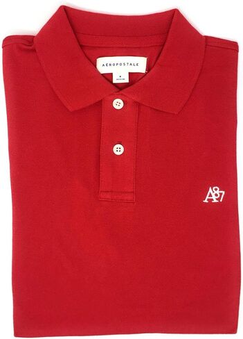 AEROPOSTALE Men's Solid Uniform Logo Rugby Polo Shirt in Saudi Arabia