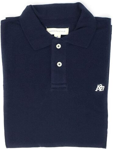 AEROPOSTALE Men's Solid Uniform Logo Rugby Polo Shirt in Kuwait