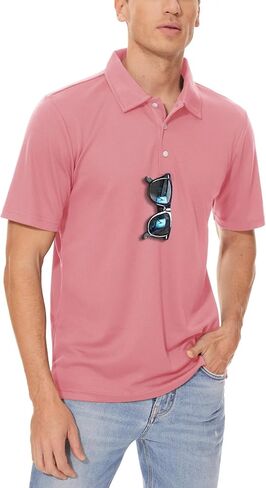 MAGCOMSEN Men's Polo Shirts 3 Buttons Casual Work T Shirts Quick Dry Short Sleeve Golf Shirt Pique Jersey Outdoor Performance in Saudi Arabia