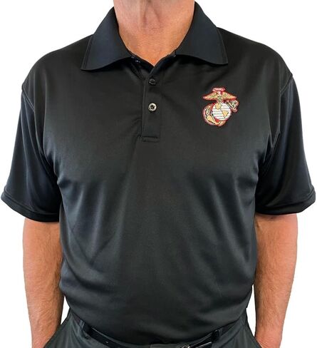 AE Sport US Marine Corps Polo Shirt USA Made in Saudi Arabia