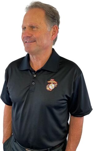 AE Sport US Marine Corps Polo Shirt USA Made in Saudi Arabia
