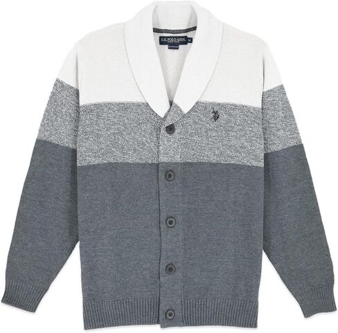 U.S. Polo Men's Colorblock Shawl Cardigan Sweater in Saudi Arabia