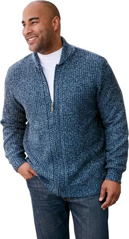 KingSize Men's Big & Tall Shaker Knit Zip-Front Cardigan in Saudi Arabia