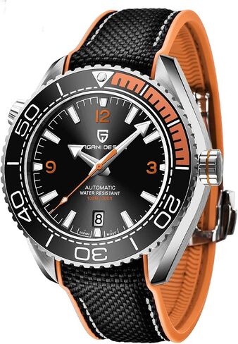 Men's Wrist Watch Pagani Design Automatic Mechanical Stainless Steel Sports Diving Watch NH35 Movement, Sapphire Glass,Nylon Rubber Strap, Brand Elegant Watch for Men in Saudi Arabia