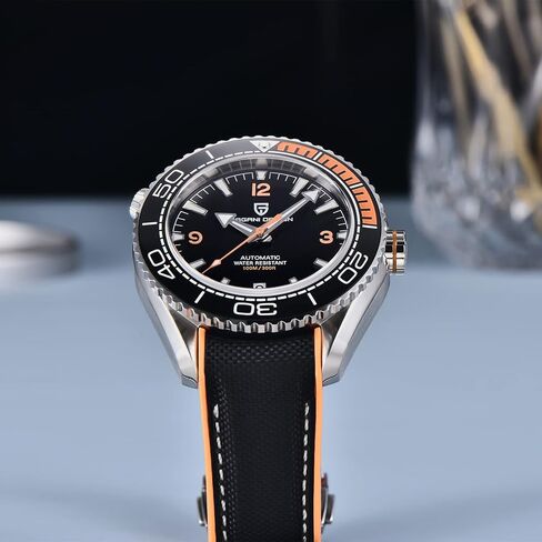 Men's Wrist Watch Pagani Design Automatic Mechanical Stainless Steel Sports Diving Watch NH35 Movement, Sapphire Glass,Nylon Rubber Strap, Brand Elegant Watch for Men in Saudi Arabia
