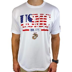 AE Sport USMC Established 1775 Patriotic Shirt USA Made in Saudi Arabia