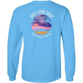 Joe's Surf Shop Wagon Silhouette Logo Long Sleeve Cotton T-Shirt in Kuwait