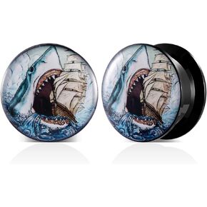 POBAISITER 2 PCS Resin Acrylic Gauges for Ears Body Piercing Jewelry for Women Men