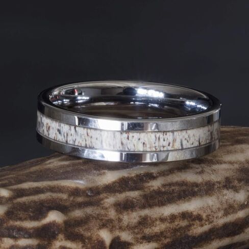 PCH Jewellers دير قرن الوعل الدائري التنغستن 6mm شقة أعلى الزفاف الفرقة / هدية الرجال النساء 6-13 in Kuwait