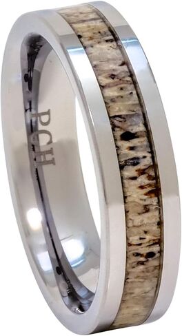 PCH Jewellers دير قرن الوعل الدائري التنغستن 6mm شقة أعلى الزفاف الفرقة / هدية الرجال النساء 6-13 in Kuwait