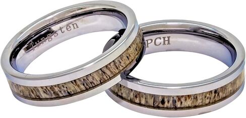 PCH Jewellers دير قرن الوعل الدائري التنغستن 6mm شقة أعلى الزفاف الفرقة / هدية الرجال النساء 6-13 in Kuwait