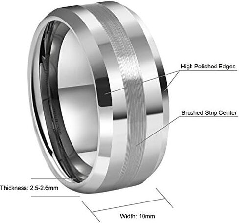 CROWNAL 6mm 8mm 10mm Silver/Gold Tungsten Carbide Wedding Band Ring Engraved I Love You Men Women Brushed Strip Beveled Edge Size 4 to 17 in Saudi Arabia