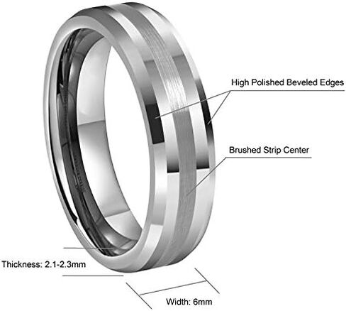 CROWNAL 6mm 8mm 10mm Silver/Gold Tungsten Carbide Wedding Band Ring Engraved I Love You Men Women Brushed Strip Beveled Edge Size 4 to 17 in Saudi Arabia