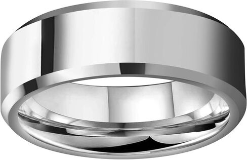 CROWNAL 6mm 8mm 10mm Silver/Gold Tungsten Carbide Wedding Band Ring Engraved I Love You Men Women Brushed Strip Beveled Edge Size 4 to 17 in Saudi Arabia