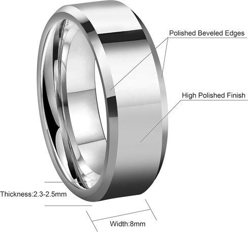 CROWNAL 6mm 8mm 10mm Silver/Gold Tungsten Carbide Wedding Band Ring Engraved I Love You Men Women Brushed Strip Beveled Edge Size 4 to 17 in Saudi Arabia