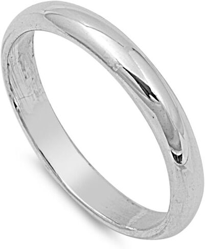 CHOOSE YOUR WIDTH Sterling Silver Wedding Band Comfort Fit Ring 2mm-10mm Sizes 2-15 in Saudi Arabia